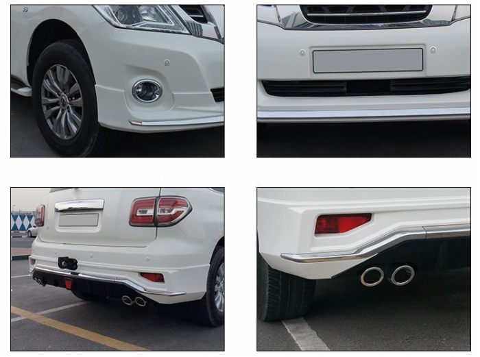 Grille front&rear bumper lip and exhaust pipe wheel trim series body kit for 2015 Nissan Patrol Y62